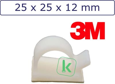 PRO-TIE® - 3M Zelfklevende kabelclips/kabelklemmen 25 x 25 x 12 mm Wit naturel (Zak 100 stuks)