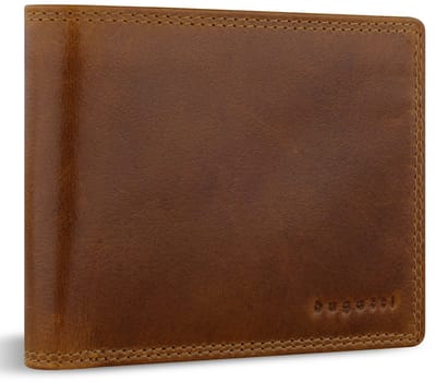 bugatti Leren portemonnee Savona Wallet With Flap 8CC Cognac Lichtbruin