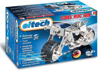 Eitech® Bouwdoos – Mini Motorfiets – 75-delig – Metalen Bouwpakket met Gereedschap – Constructiespeelgoed – Vanaf 6 Jaar