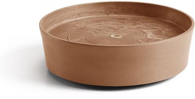Ecopots Saucer Wheels - Terra - Ø28,7 x H8,3 cm - Ronde terrakleurige onderschotel op wielen met waterreservoir