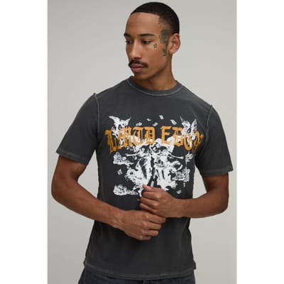 Antraciet Regular Fit Limited Edition T-shirt Met Zichtbare Naden Print | Charcoal | Size Medium