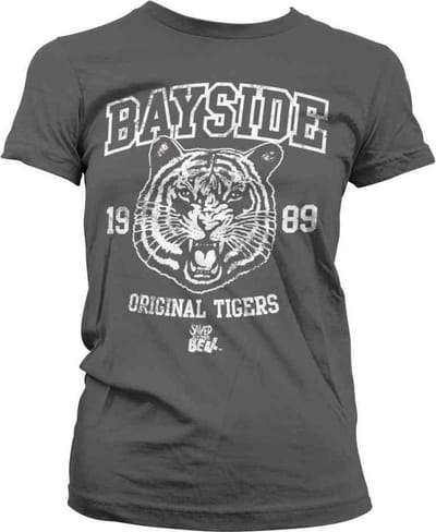 Saved By The Bell Dames Tshirt -S- Bayside 1989 Original Tigers Grijs
