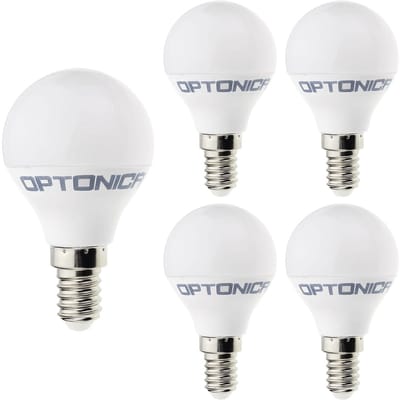 Optonica LED Kogellamp G45 E14 - 3.5W (vervangt 25W) - 300lm - 6000K Koel Wit - 230V - Energiezuinig - 5 stuks
