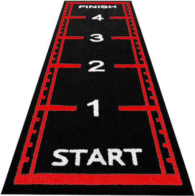 ForzaFit Sprinttrack kunstgras - 5 x 1,5 meter - Zwart / Rood - 17 mm