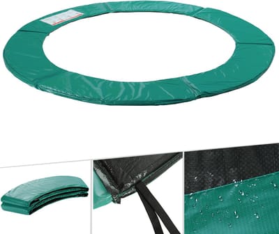 AREBOS Trampoline Randafdekking Ø 305 cm Veiligheidsrand UV-Bestendig PVC EPE 20 mm Groen Beschermingspad 28 cm Breed Rond Trampoline