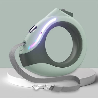 Hondenhalsband LED-intrekbare hondenriem met 3M tape - Verbeterde automatische flexibele riem voor honden, puppy's, katten Nachtveiligheid