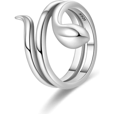 Decoratieve Bedels Slangringen Echte Koperkleur Voor Vrouwen Mannen Chinese Zodiac Slang Maat 7-9 Onregelmatige Ringen Sieraden Maken Jubileum Cadeau 7 white