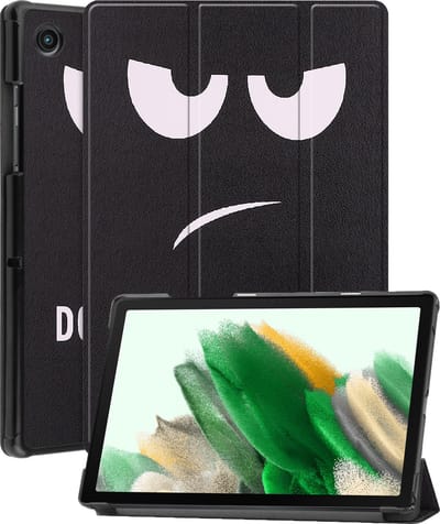 Hoes - Geschikt voor Samsung Galaxy Tab A8 - Dun & Stevig - Trifold Bookcase - Hard Cover - Hardcover Book Case - Tablet Hoesje - Don't Touch Me