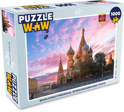 Puzzel Basiliuskathedraal zonsondergang in Moskou - Legpuzzel - Puzzel 1000 stukjes volwassenen