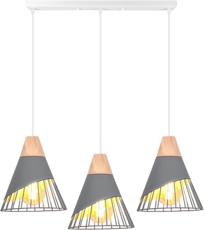 Hanglampen Moderne E27 Kroonluchter Creatieve 3 Lampen Plafondlamp voor Slaapkamer Woonkamer Keuken Grijs