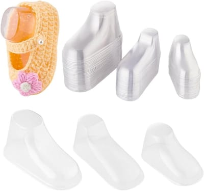 Pack van 90 Transparante Mini Schoenmodellen voor Winkelpresentatie, 8 cm/10 cm/12 cm, Ideaal voor Schoenondersteuning en Etalage Decoratie