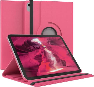 Hoes Geschikt voor iPad Air 11 inch (2024) M2 Hoes Roze, iPad Air 6th / 5th / 4th Generation Hoes (2024/2022/2020) - 360° draaibare Bookcase