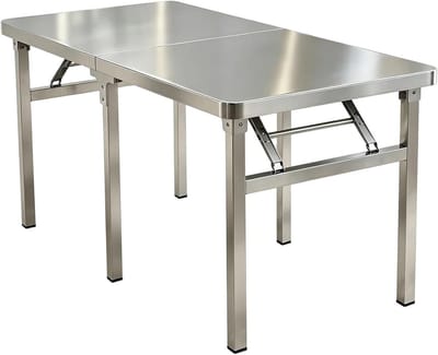 Roestvrijstalen Tafel - Opvouwbaar Werkstation - Keuken Voorbereiding - Ruim Werkblad - 180x50x75cm - Metaal