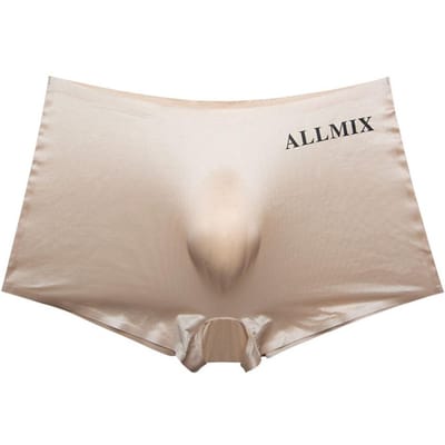 Heren 3D U-Convex Shorts Slip Mid-rise Elastische Tailleband Letterprint Ondergoed IJszijde Stof Transparante Onderbroek L white