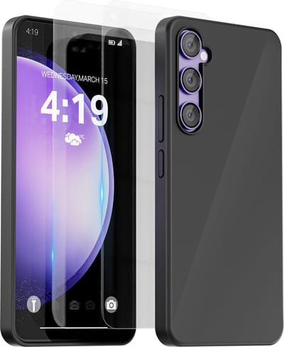 Hoesje geschikt voor Samsung S23 Zwart - 2x screenprotector - beschermglas screen protector- Anti Shock case