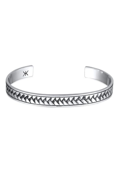 KUZZOI - Armband - Herren Armreif Zopfmuster 925 Sterling Silber - Heren