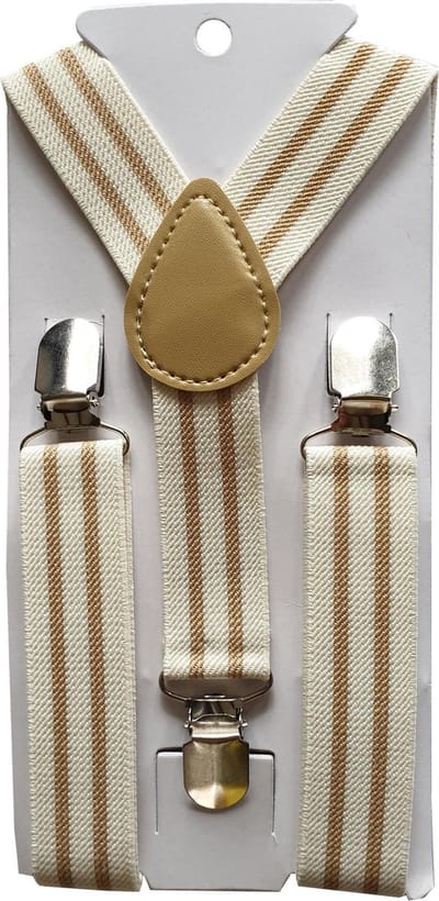 Fako Fashion® - Kinder Bretels - Print - Streep - 65cm - Crème/Beige