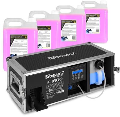 BeamZ F1600 Fazer rookmachine in flightcase - Met 20 liter rookvloeistof - DMX - 1600W