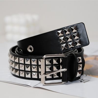 Jeansriem strik-in mode klinknagelriem student persoonlijkheid riem hip-hop straat trend riem niche 105CM black