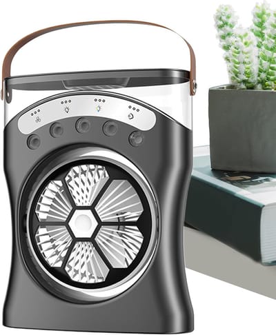 Bureau Ventilator met Mist - Verkoeler met Vernevelaar - Persoonlijke Koeling - Drie Snelheden - 550 ml Tank - Zwart
