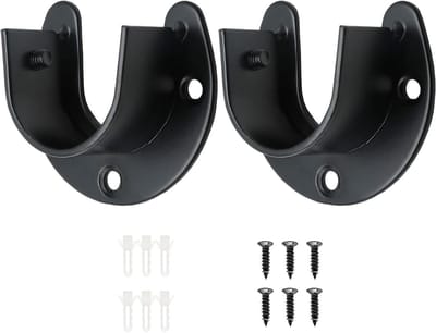 Kaststang Uiteinden - Garderobe Beugels - Kleding Opbergen - Zware Belasting 100kg - Tot 34mm Diameter - Zwart