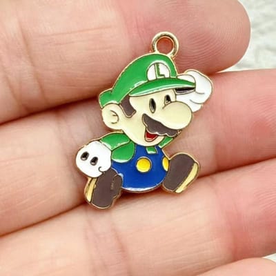 10 stuks Schattige Super Mario Bros DIY Sleutelhanger Metaal Handgemaakte Legering Anime Game Sleutelhanger Sleutelring Cadeau voor Fans brown