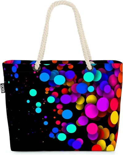 Grote Zwarte Strandtas Shopper 23L - Stevige Winkel- en Strandtas voor Heren en Dames