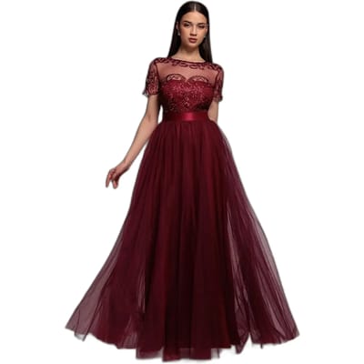 Damesjurk Goddiva Embroidered Mesh