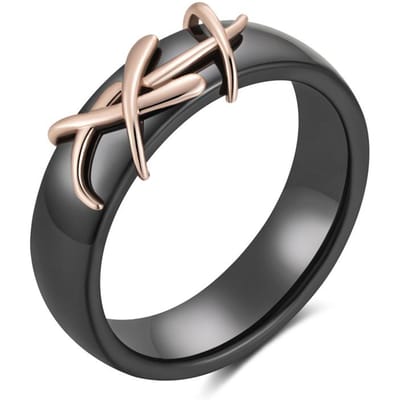 Mode Rose Goudkleurige Zwarte Keramische Ring Voor Vrouwen Creatieve Takken Accessoires Hoge Kwaliteit Dagelijkse Fijne Sieraden 9