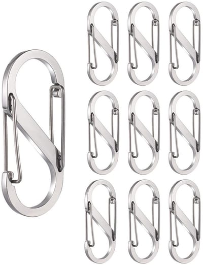 Dailygoods - S-vormige karabijnhaak, roestvrij staal, mini-aluminiumlegering karabijnhaak, S-vorm, metalen gesp, dubbele karabijnhaak, voor outdoor-activiteiten, kamperen, wandelen, reizen
