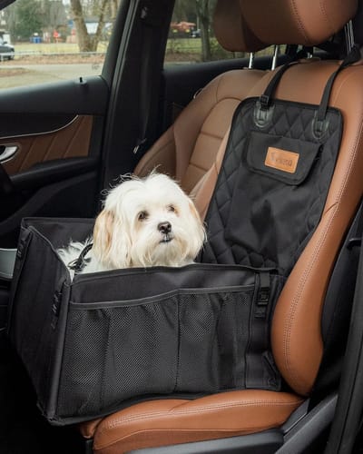 Waterafstotend hondenzitje voor achterbank - hondenmand voor kleine honden in zwart hondenmand auto
