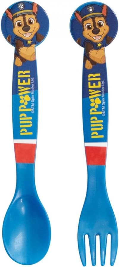 Paw Patrol - Pup Power - kunststof bestekset - vork en lepel
