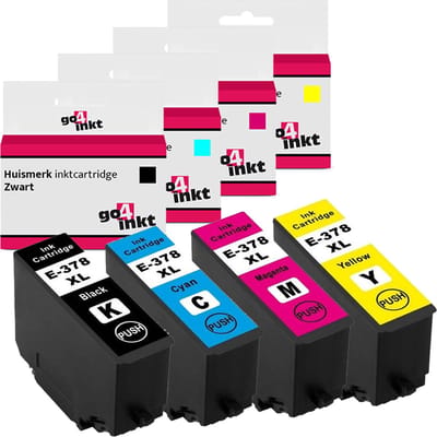 Go4inkt compatible met Epson 378XL bk/c/m/y inkt cartridges multipack zwart/cyaan/magenta/yellow - 4 stuks