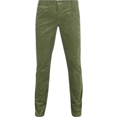 Suitable Chino broek Plato Corduroy Groen - Maat 54 - Heren - Ribstructuur - Volwassen mannen - Mannen broeken