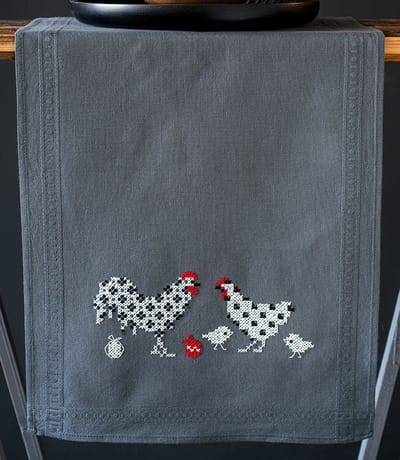 Vervaco - Loper kit - Haan en kip - PN-0186090 - Borduren - Borduurpakket - Borduurpakket volwassenen - Borduurpakket kind
