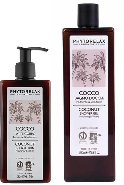 Phytorelax Coconut Verzorgingsset – Kokos Douchegel en Bodylotion met Biologische Kokosolie – Voor Droge Huid – Vegan – 750 ml