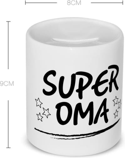 Akyol - super oma Spaarpot - Oma - een oma - verjaardagscadeau - cadeau voor oma - gift - kado - 350 ML inhoud