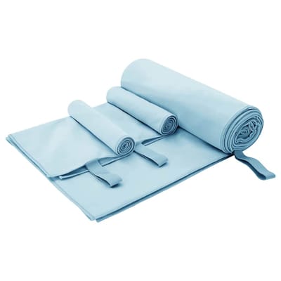 vidaXL - Sporthanddoek - Set - 3 - st - Blauw - 210 - x - 100 - cm