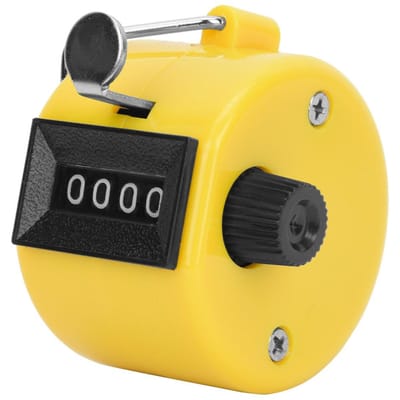 BERM Hand Tally Counter 4 Cijfers Kunststof Knop Reset Handheld Teltool met Haak