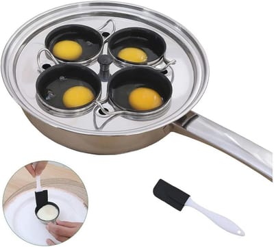 2 kopjes roestvrij staal gepocheerd eierkoker - perfecte eierstropers set - inductie kookplaat eierdopper
