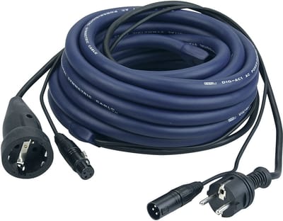 DAP Audio Licht Power/Signaal kabel, Schuko male - Schuko female & XLR male - XLR female, 10 meter
