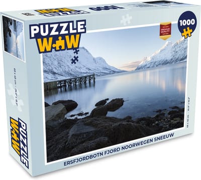 Puzzel Ersfjordbotn Fjord Noorwegen sneeuw - Legpuzzel - Puzzel 1000 stukjes volwassenen