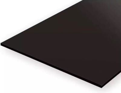 Evergreen Modelbouwdecoratie - 9511 Gladde Plaat Zwart 152mmX292mm 0,25mm Dik - 4 stuks Styreen