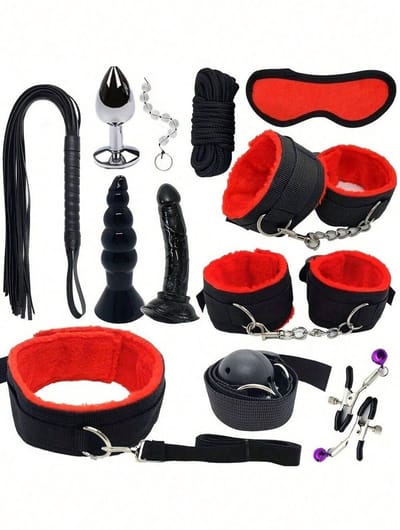 Oneay SM 11-delige seksspeelgoedset voor volwassenen, flirtset voor stellen, bondage set voor volwassenen, Valentijnsdagcadeau, kerstcadeau, seksspeelgoed