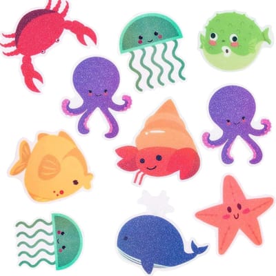 Non-slip Bad Stickers met Zee Motieven, 20 Grote Zelfklevende Designs, Veiligheid en Comfort in Badkamer