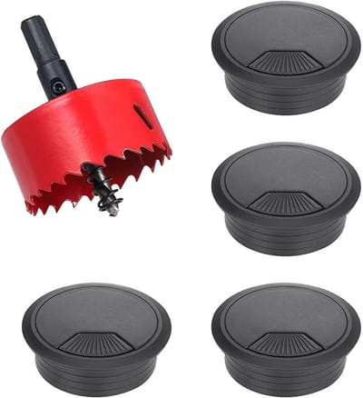Ronde Tafel Kabeldoorvoer 80mm, 4 Stuks, Ideaal voor Kabelbeheer en USB-aansluitingen