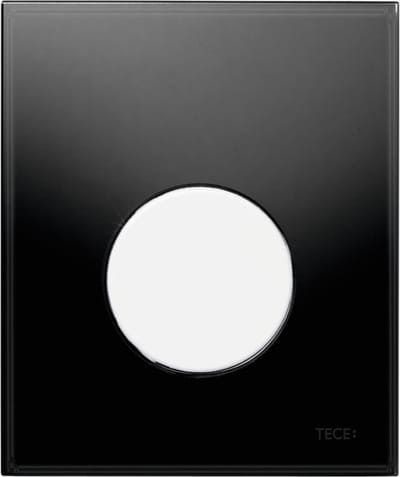 Urinoir Bedieningsplaat TECE Loop Glas Zwart 10,4x12,4 cm (met witte toets)