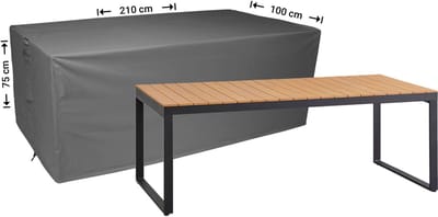 Raffles Covers Beschermhoes tuintafel - 210 x 100 H: 75 cm - D-RT210 - Waterdicht - Ademend - UV-bestendig - Elastisch rijgkoord - Beschermhoes tuinmeubelen