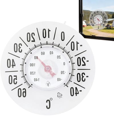 Waterdichte Temperatuurmeter - Draadloze Thermometer - Buiten Temperatuur - Veilig Gezinsontwerp - 180 mm Diameter - Wit