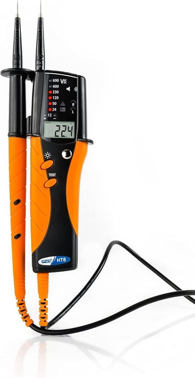 Digitale Spanningsmeter - Spanningszoeker - Veilig Meten - Dubbelpolig - CAT IV 600V - Oranje